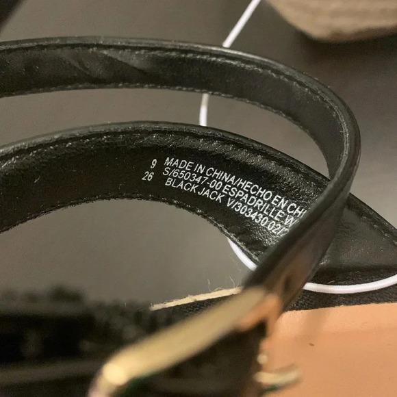 OLD NAVY Knotted Canvas Espadrille Wedge Sandals‎ in Black Jack - Picture 11 of 11